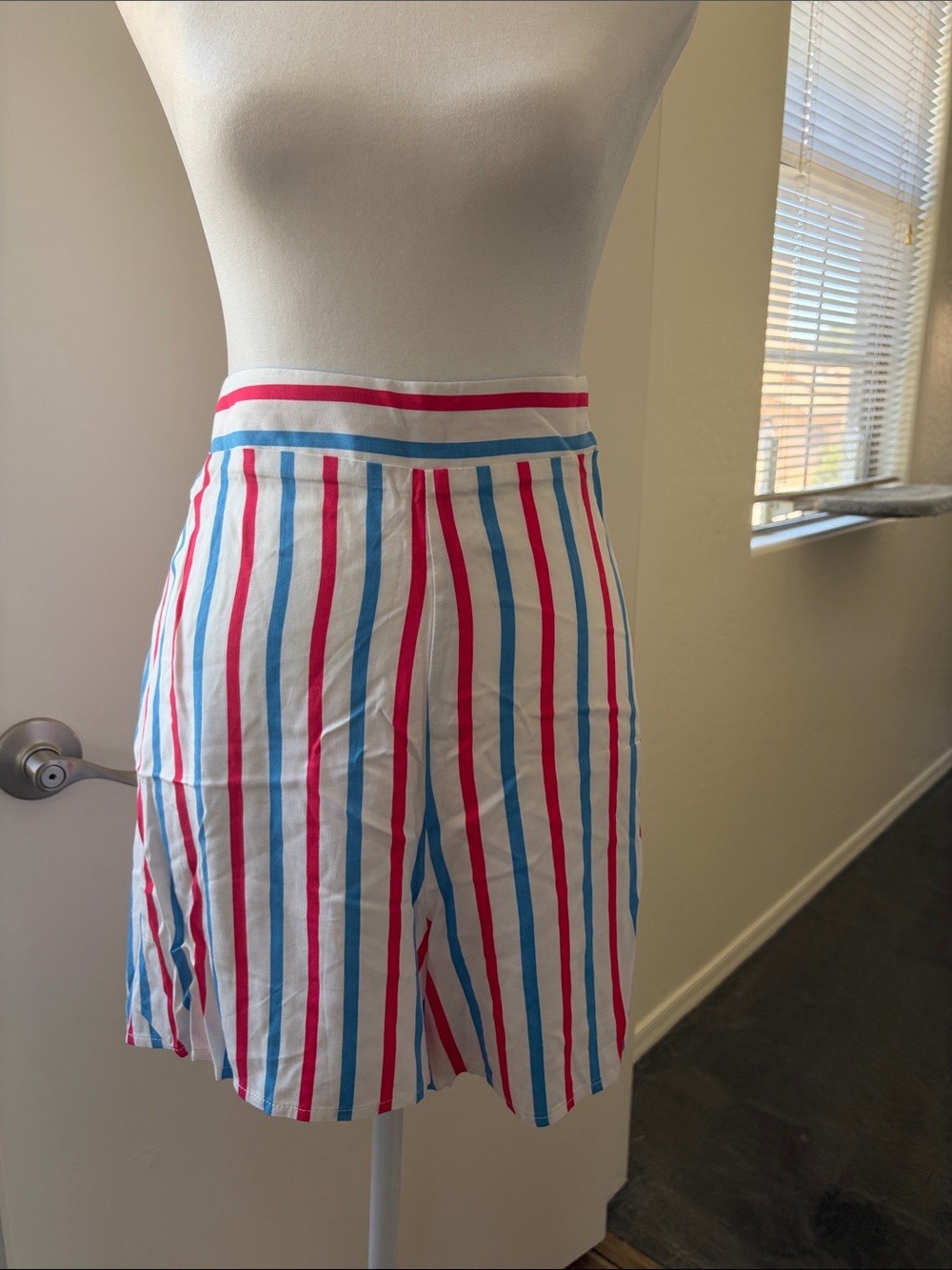 Modcloth Barbie Striped Shorts in White, Blue & Pink